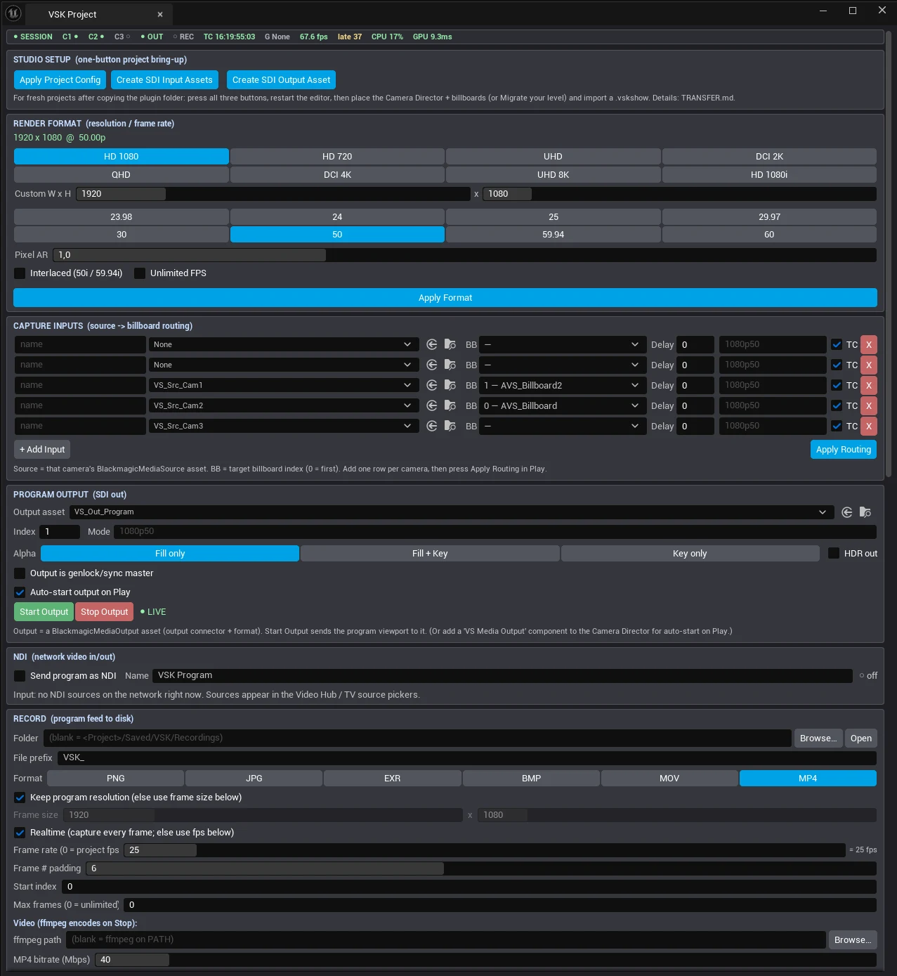 VSK Project panel